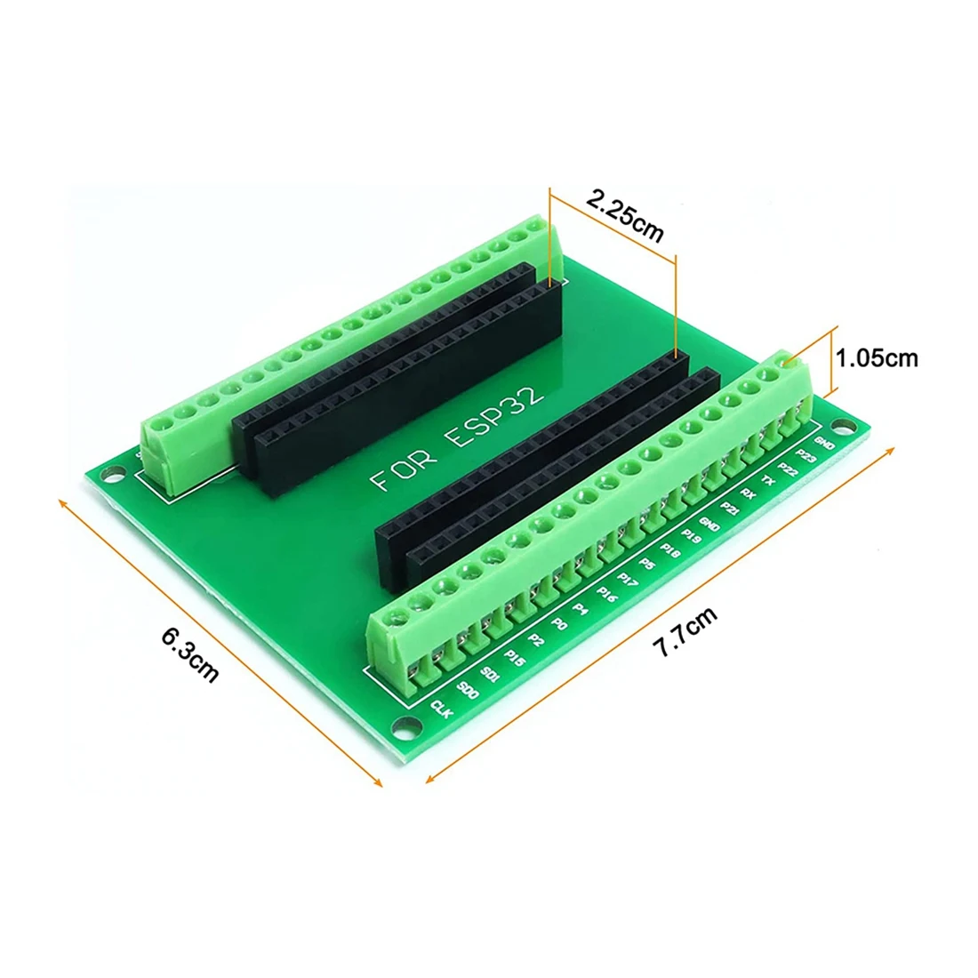 A64I 2Pcs Breakout Board GPIO 1 Into 2 for 38PIN Narrow Version ESP--32 Microcontroller Development Board