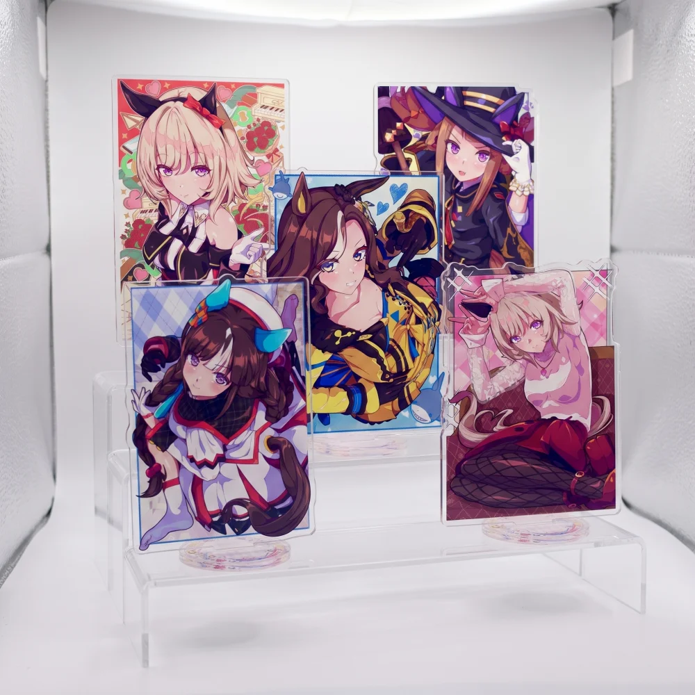 15cm Acrylic Keychain Stand Anime Uma Musume Hokko Tarumae Verxina Air Groove Desktop Decor Hobby Collectible Display Fans Gift