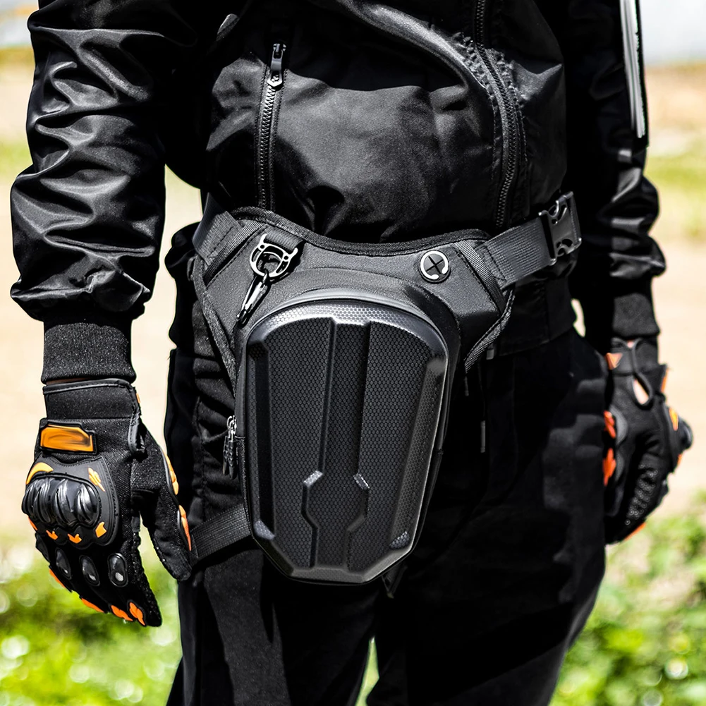 Motorcycle Drop Leg Bag Motorbike Riding Chest Bag Waterproof Motorcycle Waist Pack Large Capacity Hard Shell for Outdoor Travel