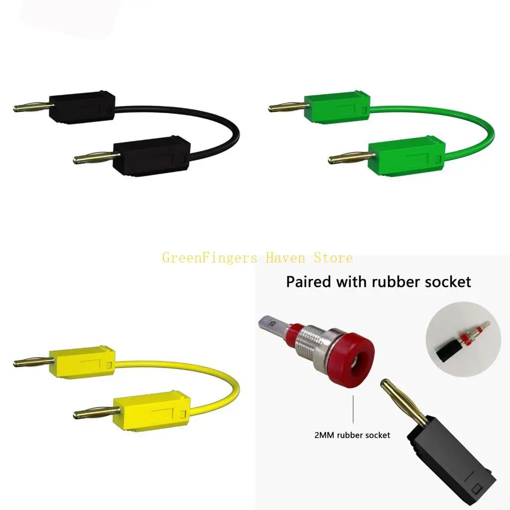 F68D Laboratory Test Cable 2mm Banana Plugs Gold Coated tip Flexible PVC Insulation Test Cables set for Secure connection