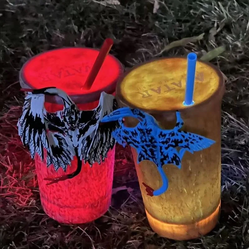 

New Origina Avatar 3 Fire And Ashes Peripheral Water Cup Ikaran Pterosaur Nightmare Doll Cup Straw Popcorn Bucket Toy Gifts