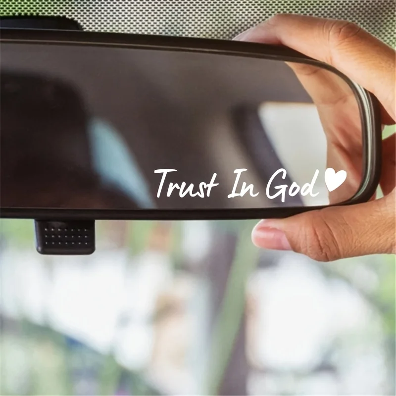 

2pcs Trust in God Christian Car Mirror Decal, Cute Faith Vinyl Sticker for Women