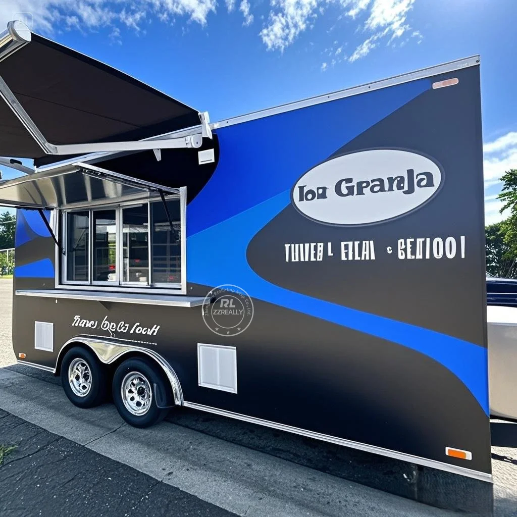 

stainless steel Food Truck Mobile Food Trailer Mobile Street Trailer Concession Trailers Hot Dog Cart Commercial Use