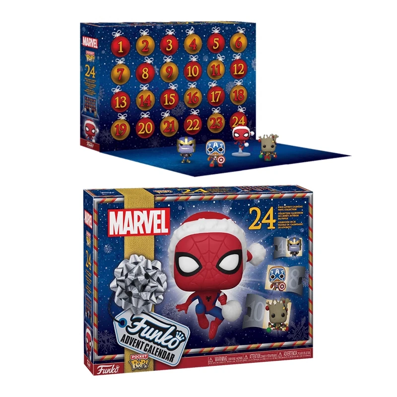 本物の版ファンコポップ「マーベルスパイダーマンカレンダーブラインドボックス」アクションデスクトップ装飾オーナメントモデルおもちゃグッズモデル