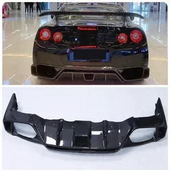 For Nissan GTR R35 2008-2016 High Quality Real Carbon Fiber Car Bumper Lip Trunk Rear Diffuser Spoiler Body Kit