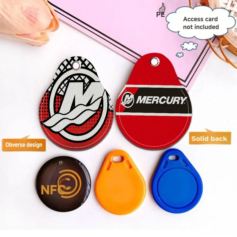 Mercury Racing Car PU Card Holder Keychain Key Ring Door Lock Access Tags Card Case Keychain Access Card Key Tag Ring
