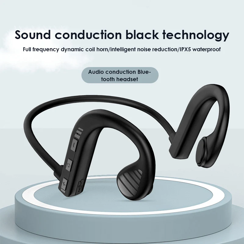 Bone Conduction Headphones Wireless Earphones Waterproof Sports Neckband Headset with Mic for Workouts Running Driving