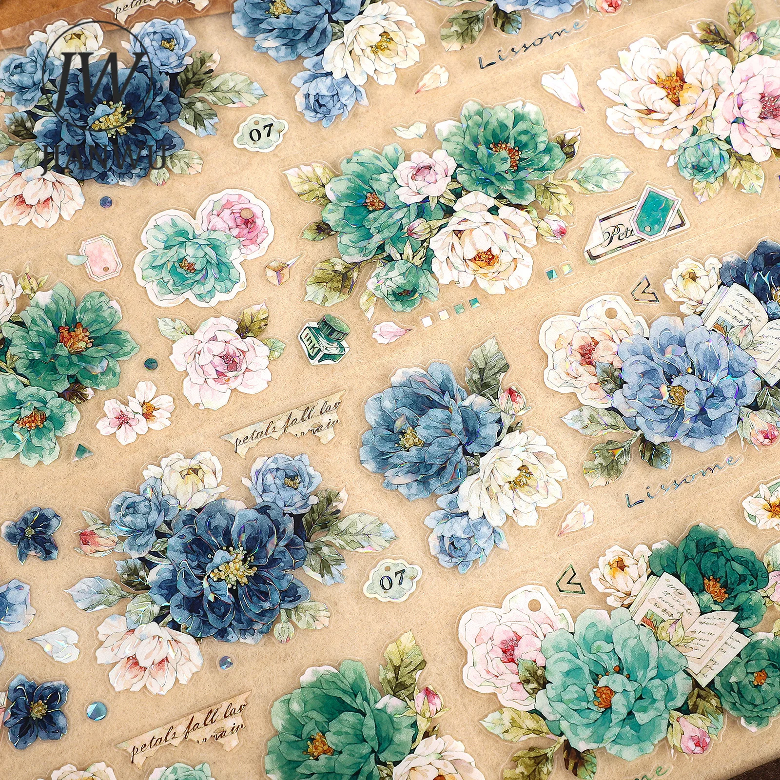 fita-adesiva-pet-jianwu-55mm-5m-vintage-com-estampa-de-plantas-e-flores-para-scrapbooking-colagem-e-papelaria-criativa-diy