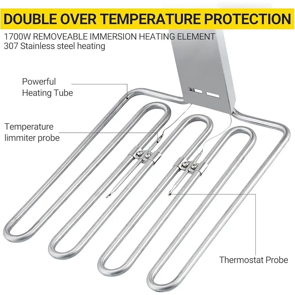 مقلاة كهربائية عميقة تجارية سعة 11 لتر × 2 مقلاة كبيرة ذات خزان مزدوج مع سلال وأغطية قابلة للإزالة للتحكم في درجة الحرارة