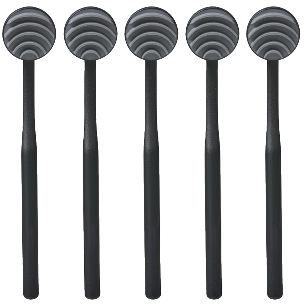 

5 Pcs Black Silicone Tongue Cleaner Brush for Adults Breath Freshener Tongue Scrapers Coating Remover Dental Hygiene Tool