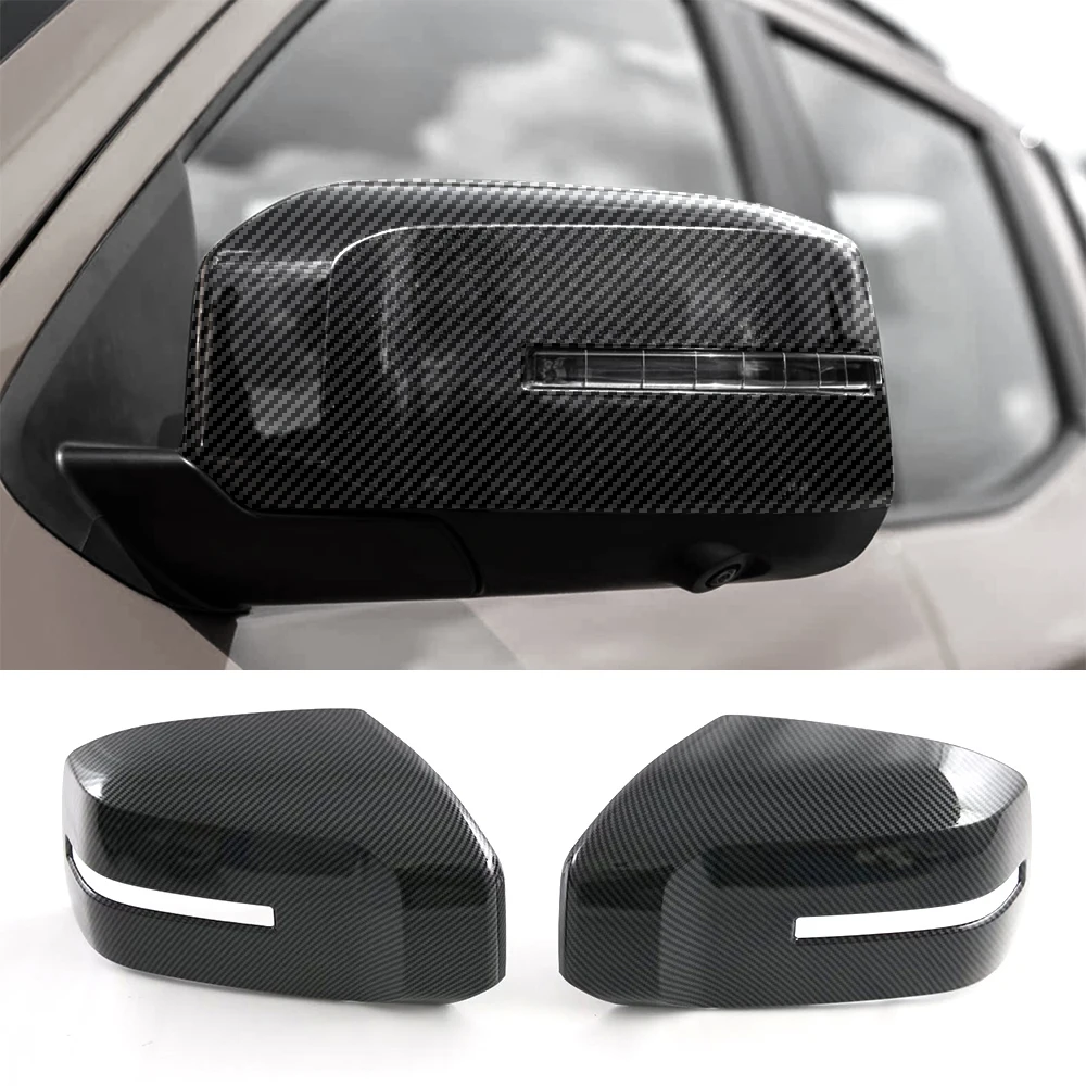 

For 2024 2025 Mitsubishi Triton Side View Mirror Wing Trim Covers Carbon Fiber Styling