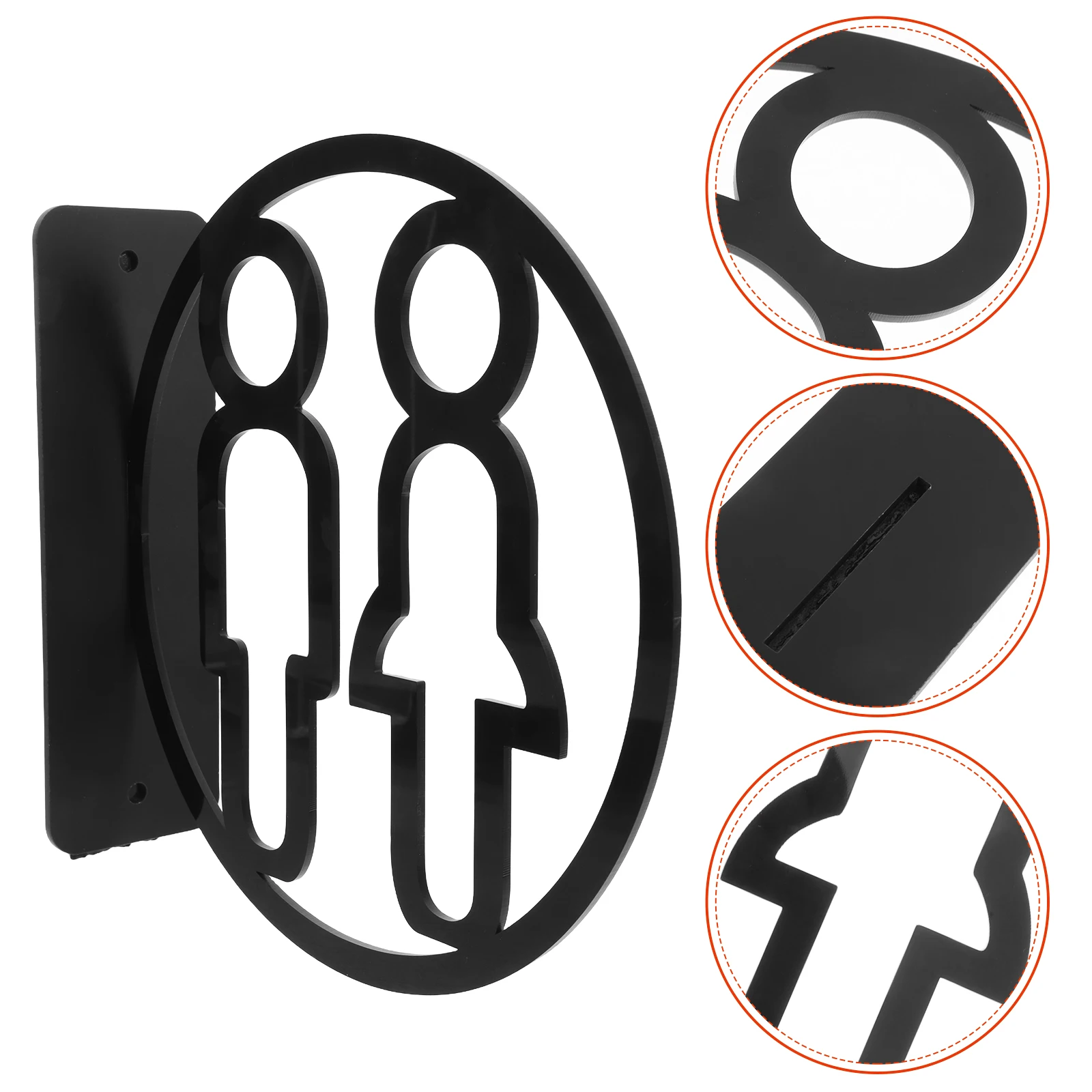 

Acrylic Unisex Restroom Sign Bathroom Door Wall Signs For Clear Male Female Symbol Double Sided Easy