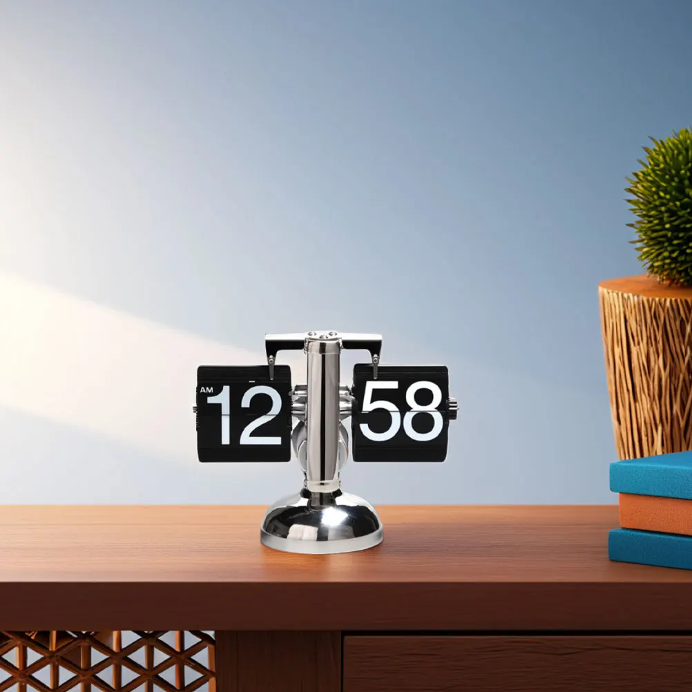 

Gear Operated Page Turning Desk Clocks Modern Office Clock Bedroom Decor Retro Table Clock Quartz