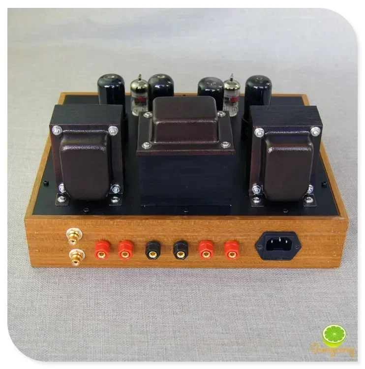 

crude wood case 6P6P 12AX7 10W*2 push-pull circuit Tube amp amplifier ( Ability to replace 6V6 ECC83 tube )
