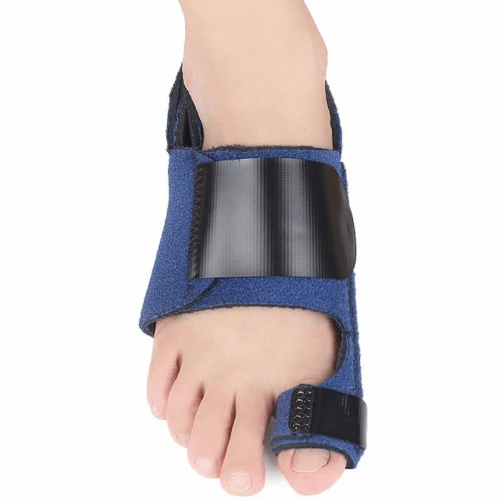 Pés valgus corrector ajustável joanete cinta protetor de joanete ferramentas de cuidados com os pés corretor de joanete cinta polegar valgus ajustador azul
