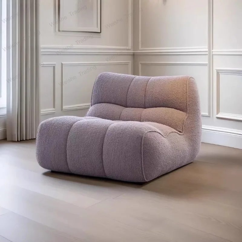 

Single sofa cream style modern simple bedroom balcony living room leisure lazy sofa chair