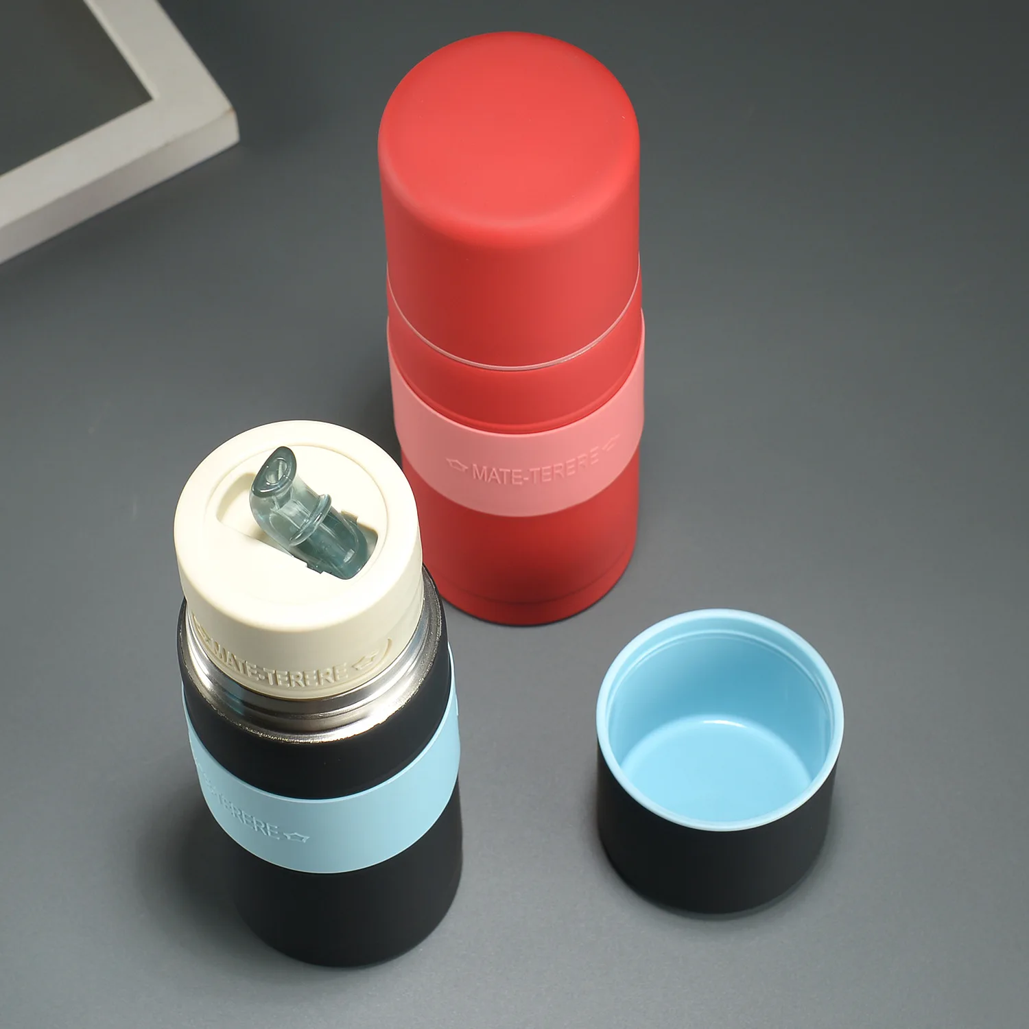 Double Wall Vacuum Insulated 304 Stainless Steel Mate Cup Large Capacity Portable Straw Bottle Pop Up Lid Gift