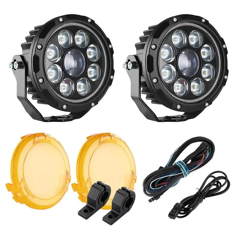 4.5 Inch Motorcycle LED Spotlight 9 Beads High Low Beam Bumper Lamp Universal Off Road Driving Light for Motorbike