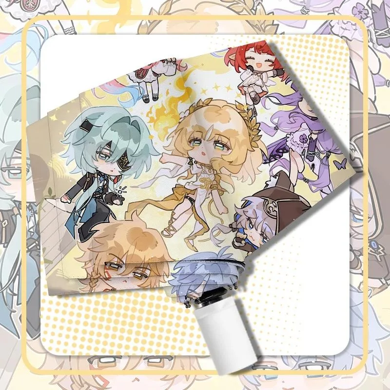 

Honkai: Star Rail Anime Cute Kawaii Chibi popular Cosplay Anti-UV,Automatic Rain Compact Umbrella for Woman Girl kids child