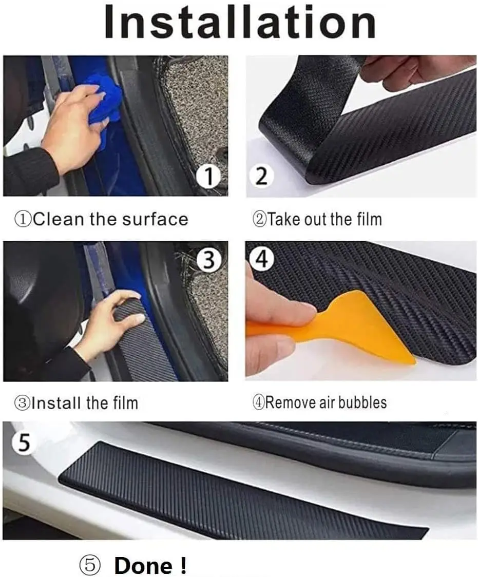 Adesivo per protezione battitacco per portiera auto Protezione per soglia Decalcomania in fibra di carbonio Accessori per lo styling per GMC 1500 compatibile con Z71