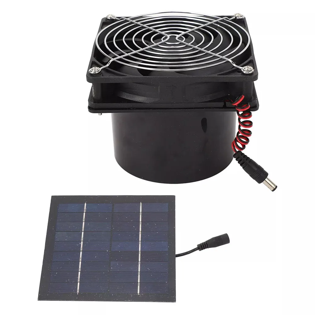 Monocrystalline Silicon PET Solar Panel Vent Fan Portable Size Compact Design Easy Installation Outdoor Cooling Air Circulation