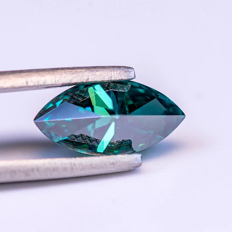 Moissanite Steen Marquise Gesneden Primaire Kleur Smaragdgroene Lab Geteelde Edelsteen Voor Diyfor Juweel Maken Met Gra Certificaat