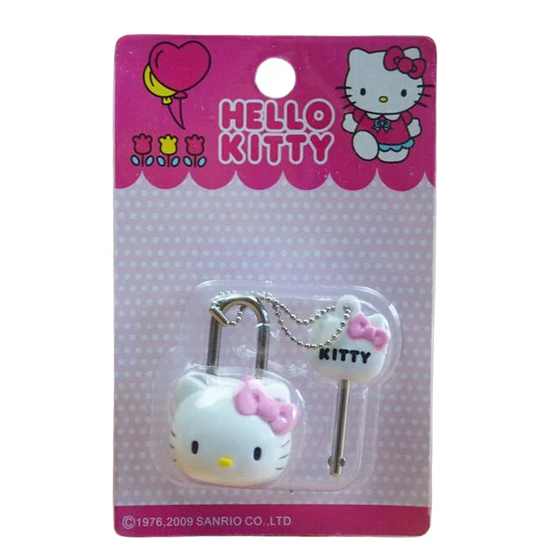 Sanrio Hello Kitty Padlock Vintage Metal Mini Padlock Cute Bag Suitcase Luggage Box Key Lock with Key Travel Suitcase Diary Lock