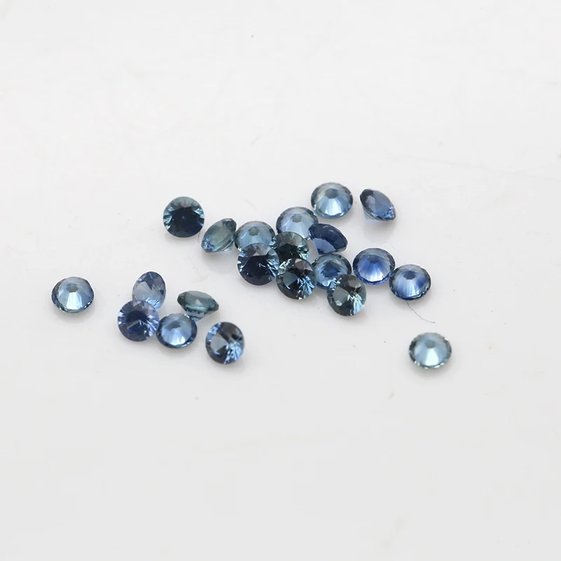 Pierre précieuse brillante ronde en saphir bleu, 1.5mm, 1ct