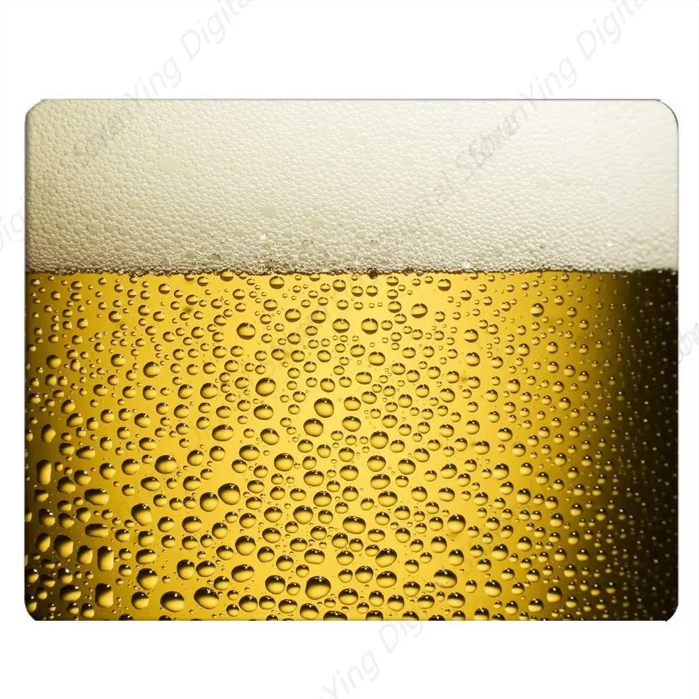 Tapis de souris de jeu Cool Beer Bubble Gold, ordinateur de bureau, ordinateur portable, bureau, antidérapant, caoutchouc, facile à glisser, 25x30cm