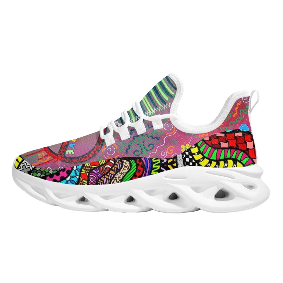 2023 New Stylish Peace Love Shoes Women Breathable Round Toe Casual Jogging Sneakers Fashion Ladies Dirt Resistant Footwear