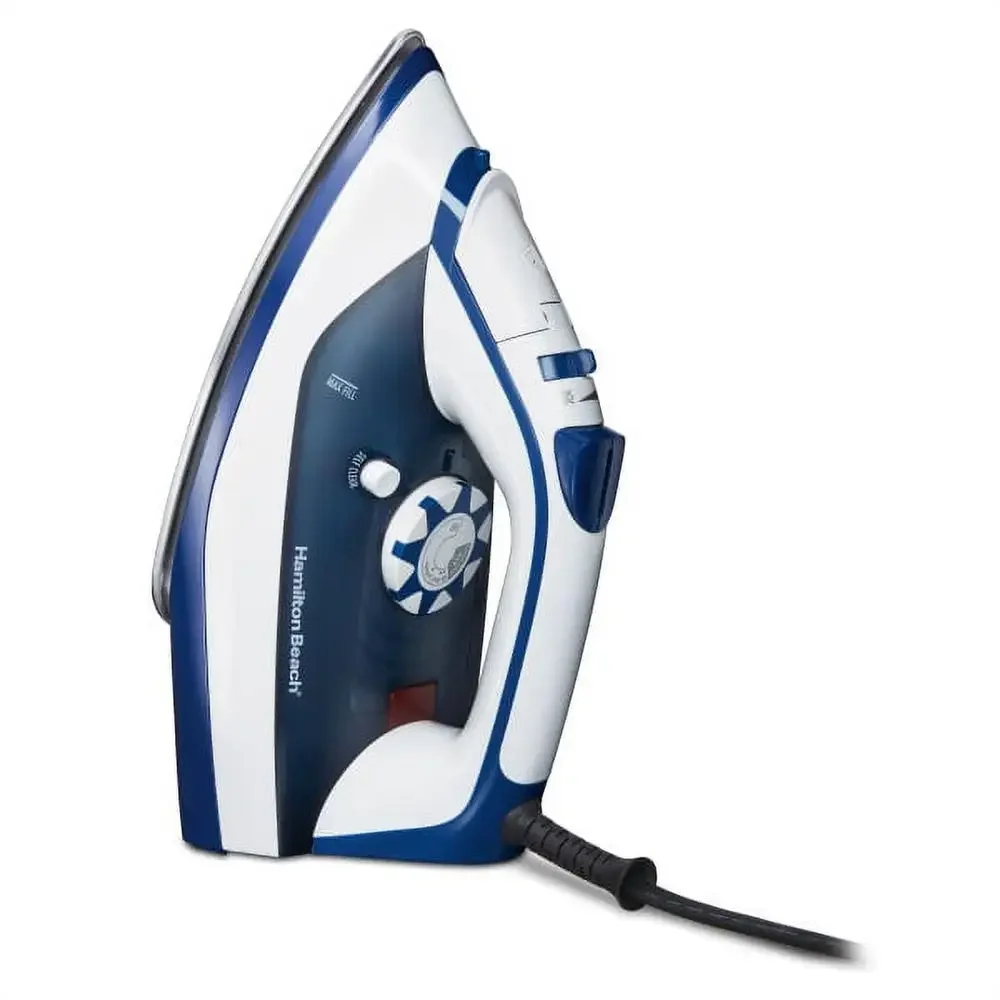 Powerful 1500W Steam Iron Stainless Steel Soleplate Auto Shutoff Anti-Drip Reliable Performance Ironing Solution with 10ft Cord