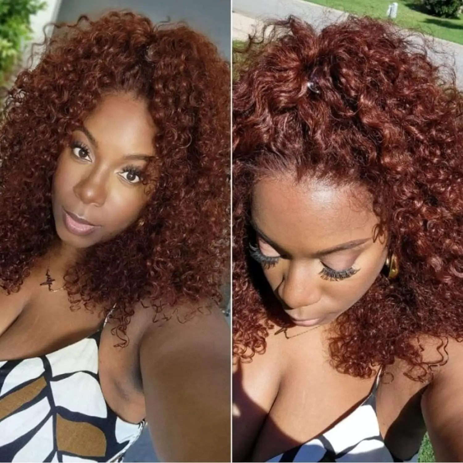 Reddish Brown 250% High Density Deep Wave 13x6 HD Lace Frontal Wig Remy Pre Plucked Colored Lace Front Human Hair Wigs For Women