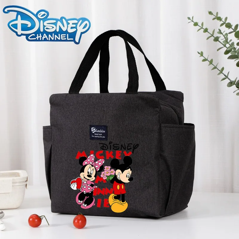 Disney Bento Box Bag Mickey Mouse Thermal Lunch Pack Large Capacity Zipper Storage Bags Travel Commute School Handbags Men Women