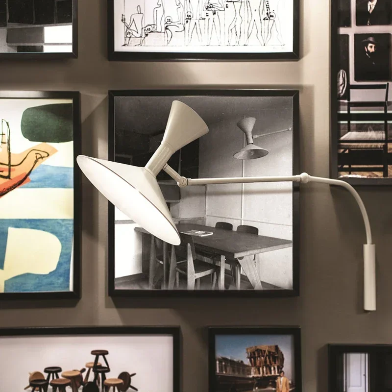 Nordic Retro Creative Modern Living Room Simple Wall Lamp Bedroom Study Designer Bent Long Pole Personalized Rocker Lamps