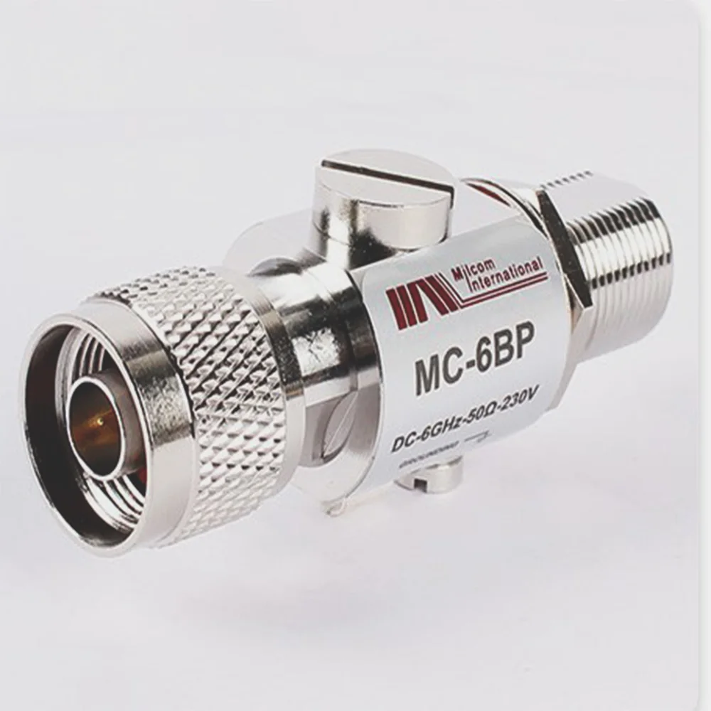 1PC MC-6BP Arrester N Male Plug to N Female Jack Feed Protector Communication RF Arrester Lightning Protector N Surge