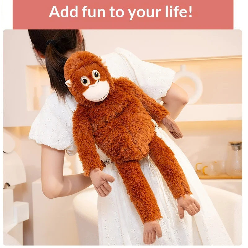 

Generic Plush Orangutan Monkey Stuffed Animal Fluffy Simulation Ape Doll Curtain Tieback Home Decor Toy For Kids Birthday Gift