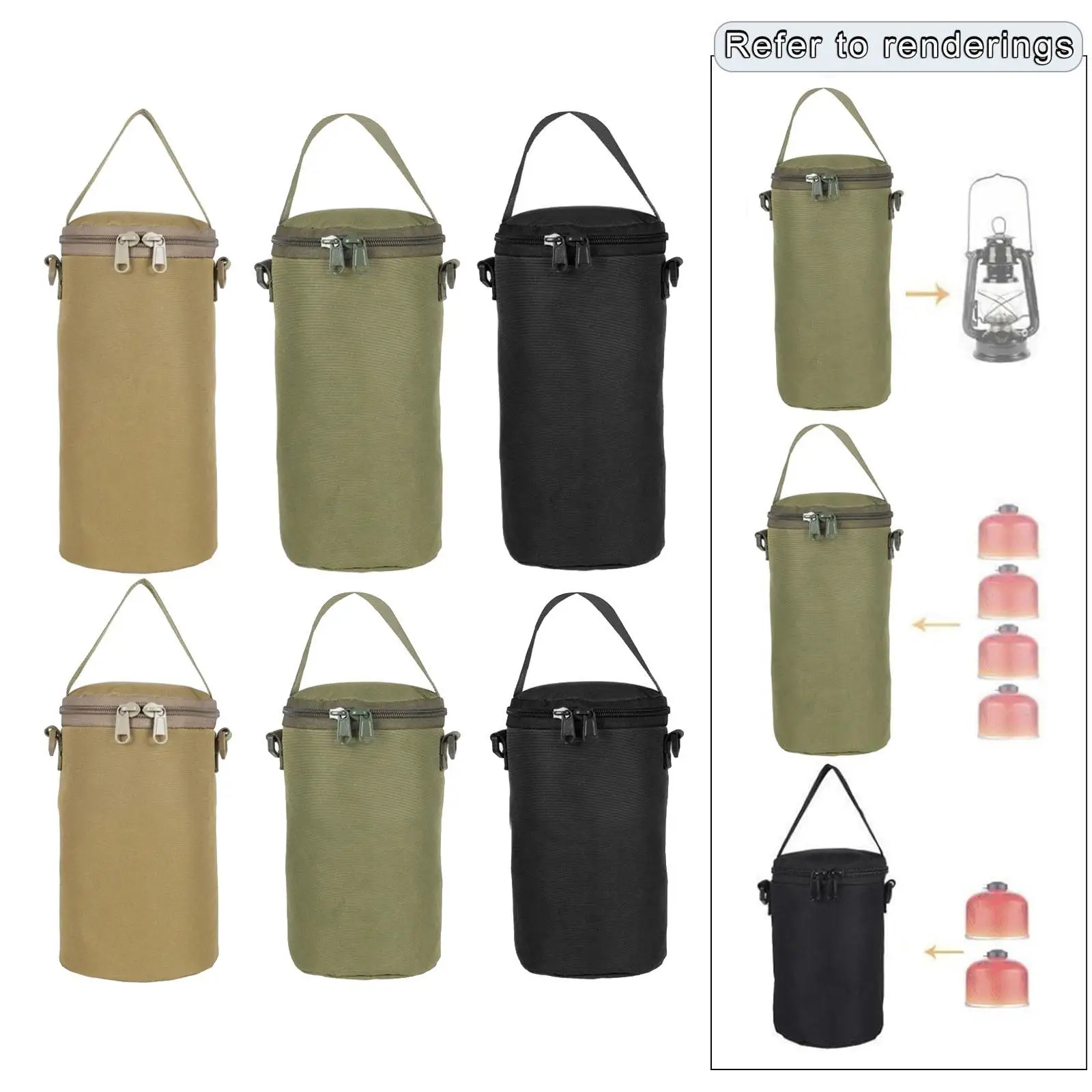 Portable Storage Bag Hiking Outdoor Anti-Collision Gas Tank Protective Case Water Bottle Protector