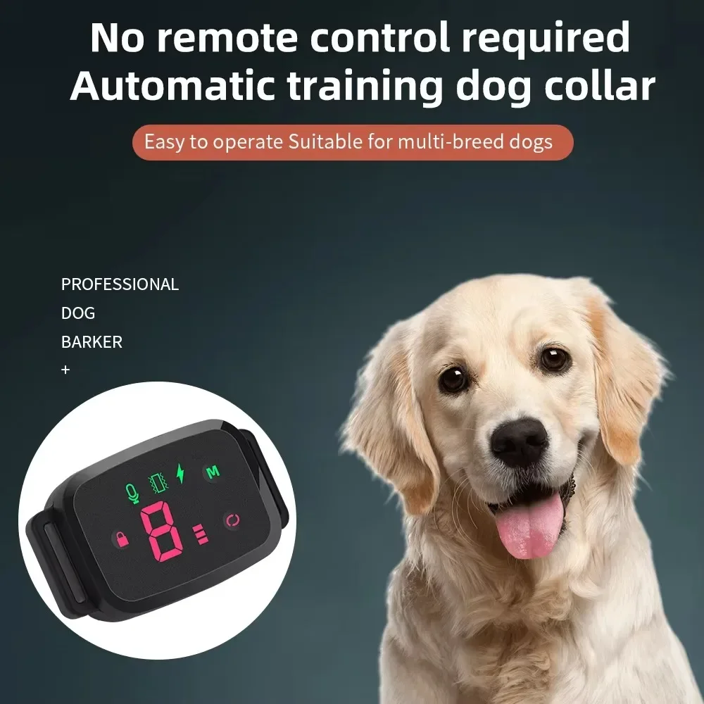 Auto-Control Dog Training Collar Smart HD Digital Display No Remote Automatic Control Collars for Dogs Bark stopper 4 Modes