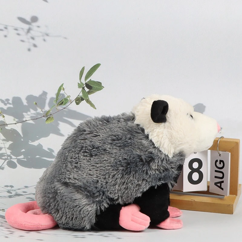 Delizioso peluche simulato opossum riempito bambola di topo cartone animato decorazione per interni regali speciali per bambini
