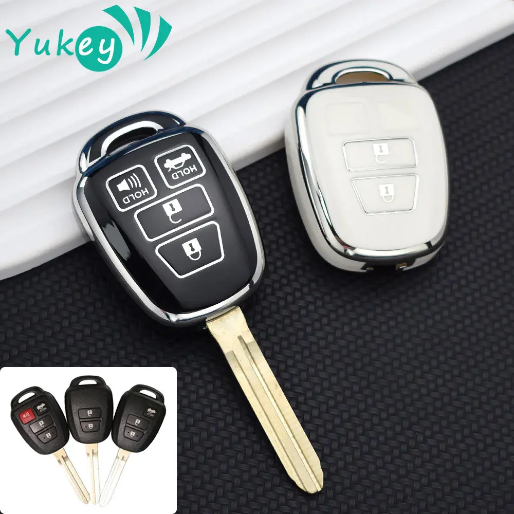 Soft TPU Car Remote Key Case Cover Shell for Toyota Camry Prius Corolla RAV4 2012 - 2017 Keychain Accessories