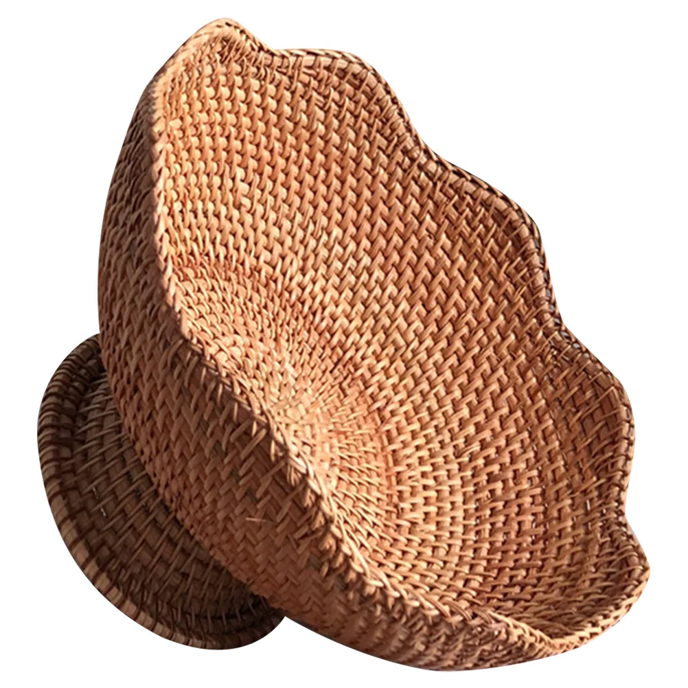 

Rattan Fruit Basket 25cm Hand Woven Storage Tray Bread Chip Condiment ganizer Multifunctional Home Kitchen Decor Key