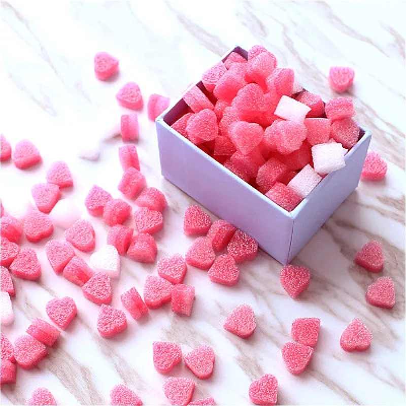 100pcs/lot Pink Heart Shaped Foam for Wedding Party Home Decoration Gift Box Filling Material Packing Wedding Flower Box Filler