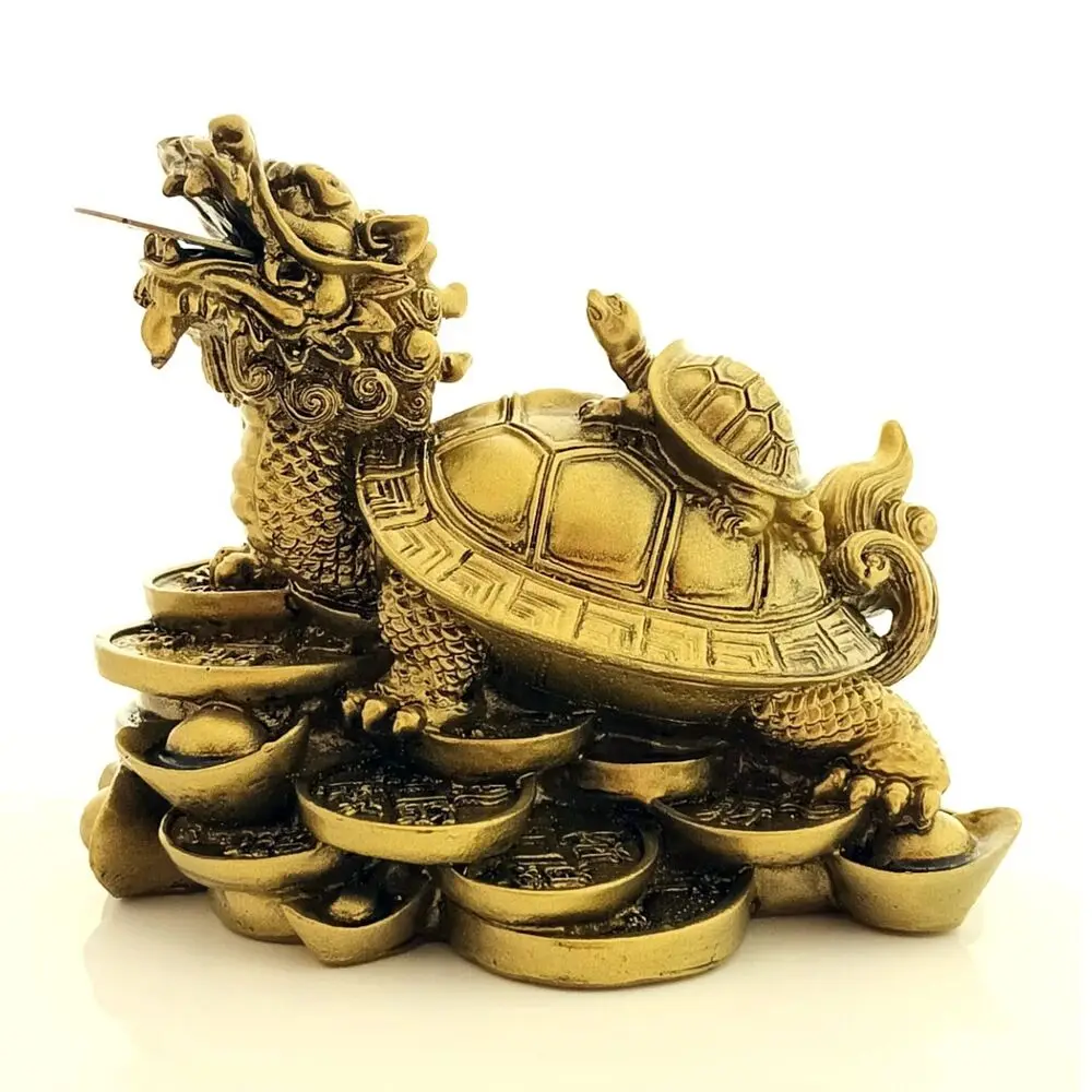 

Bronze dragon tortoise feng shui statue is suitable for good luck and longevity - Brass animal sculpture