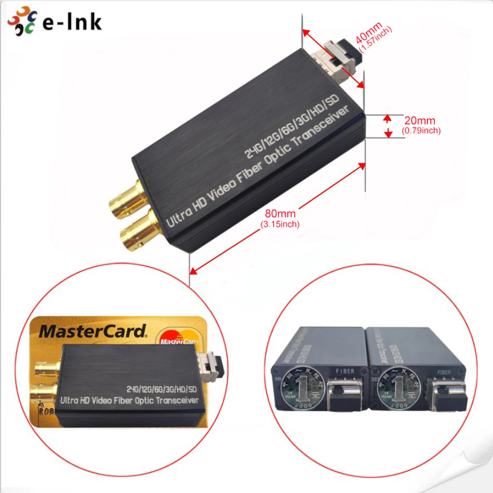 BIDI 12G SDI-Glasfaserkonverter mit 1-Kanal-Vorwärts-Singlemode-SDI-zu-Glasfaserkonverter 12g 6g 3g CCTV SDI-Video zu Glasfaser