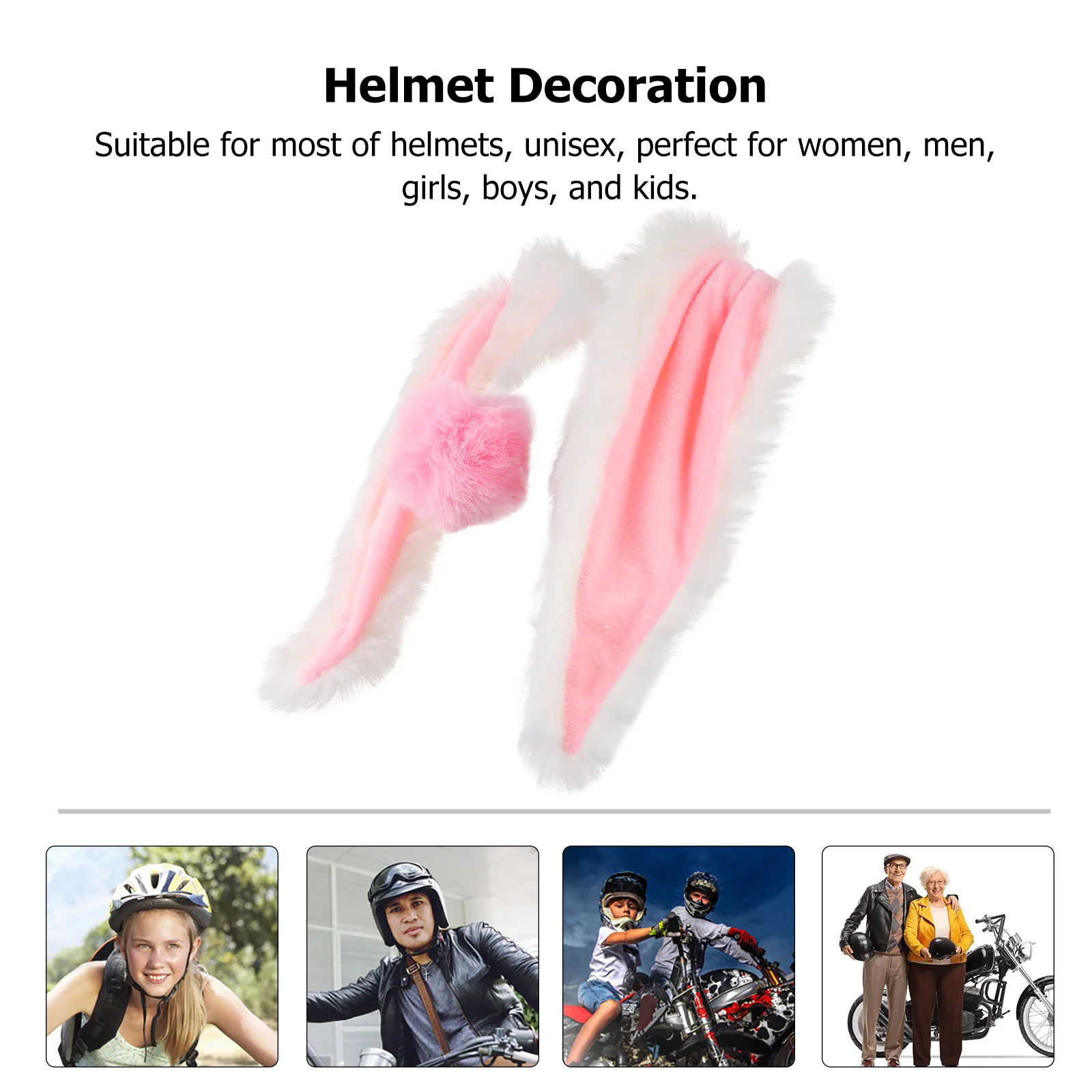 Adult Moped Decoration Motorbike Rabbit Ears Accessories for Plush Diving Ornaments Pink Motorcycle Man