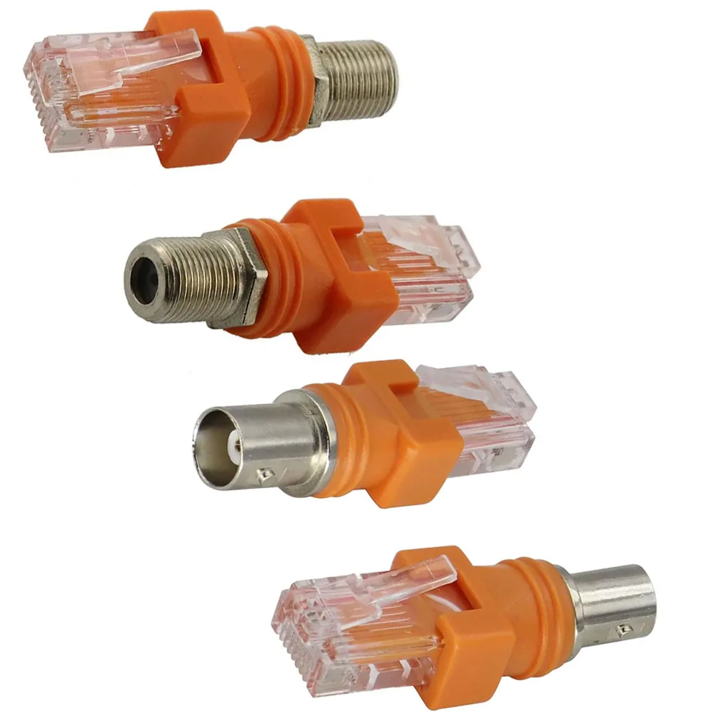 2PCS F Type to RJ45 Adapter Coaxial RF Female to Male Connector for TV Antenna Satellite Cable Network Signal Converter& Booster