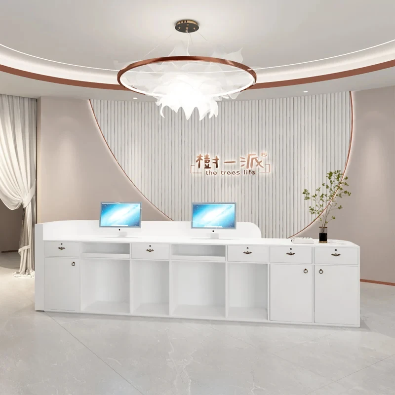 custom.Simple Clothing Cashier Counter Counter Table Company Beauty Salon Fashion Reception Desk