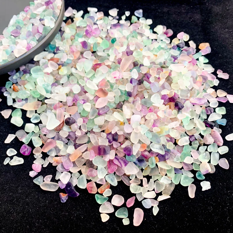 1.76oz 천연 크리스탈 분쇄 돌, 형석 크리스탈 광택 돌, 보석 만들기, 소원 병, 관엽 식물, 정원
