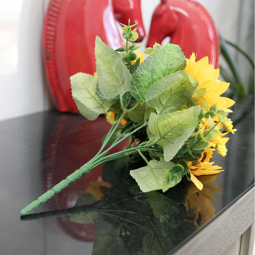

2PCS Simulated Premium Sunflower Material Home Wedding Decor Artificial Home Fake Sunflower Flowers Fake Arrangement