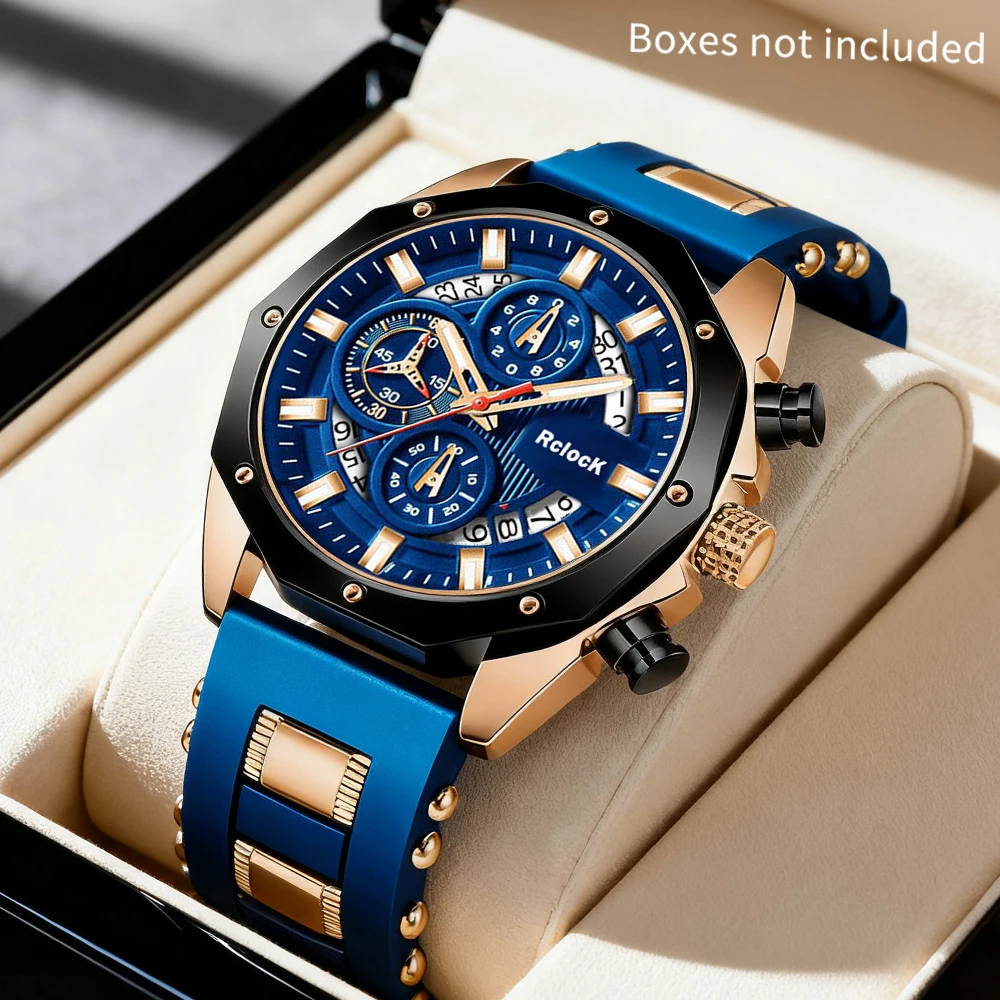 Men's Fashion Quartz Watch - Circular Calendar Dial, Silicone Strap, Simple Casual Fashion Business Style, Daily Wear Watch